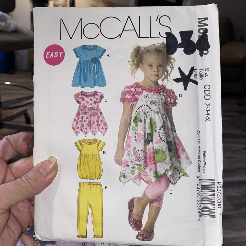 McCall's 6272 Sewing Pattern Girls Dresses Leggings Size 2-5 Uncut 2011